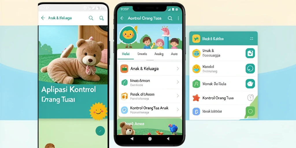 Antarmuka aplikasi 93337 untuk kontrol orang tua anak.
