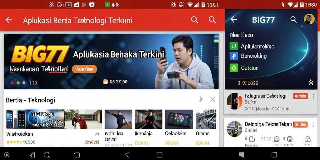 Tampilan antarmuka aplikasi BIG77 yang menarik dan informatif.