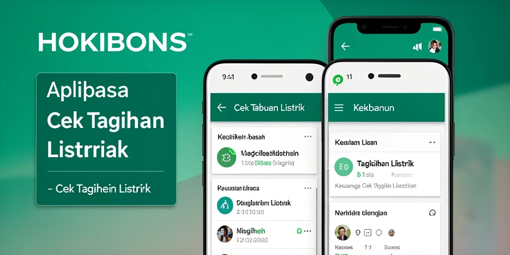 Antarmuka HOKIBONUS menampilkan fitur Cek Tagihan Listrik yang lengkap.