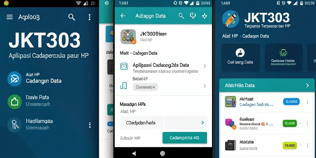 Tampilan antarmuka JKT303 yang sederhana dan efisien untuk cadangan data.
