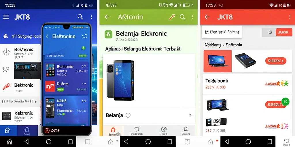 Antarmuka JKT8 menampilkan berbagai produk elektronik dengan jelas.