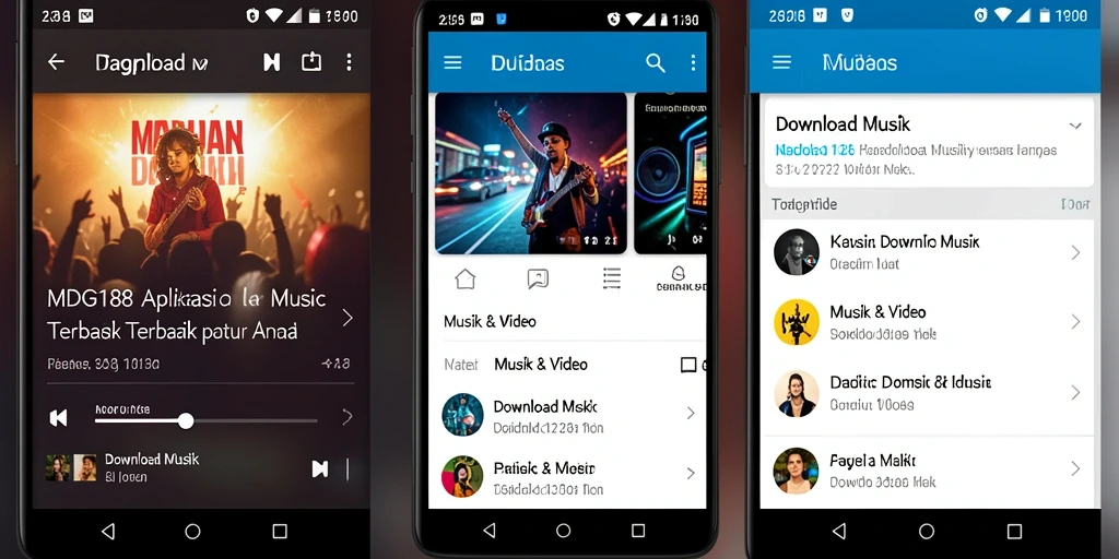 Antarmuka MDG188 dengan fitur Download Musik yang intuitif.