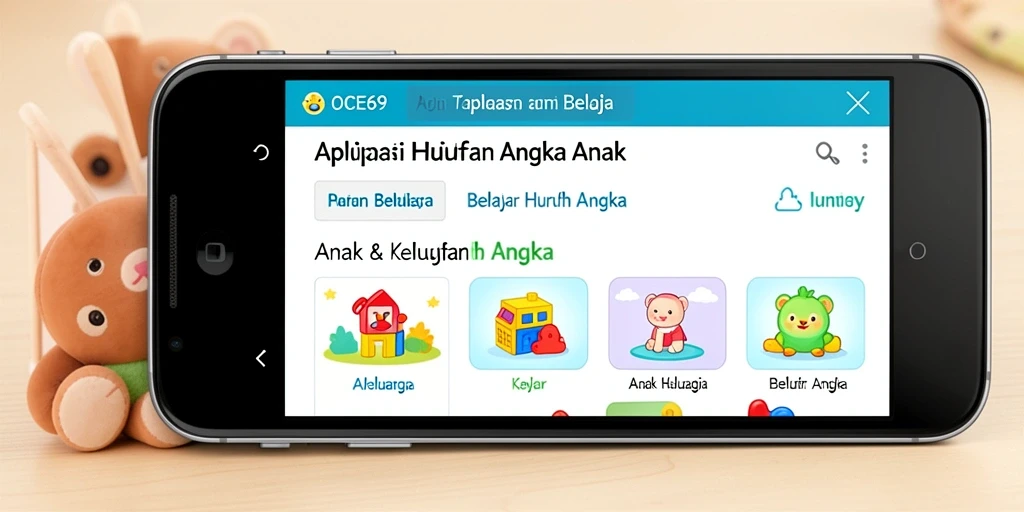 Antarmuka OCE69 yang interaktif untuk belajar huruf dan angka.