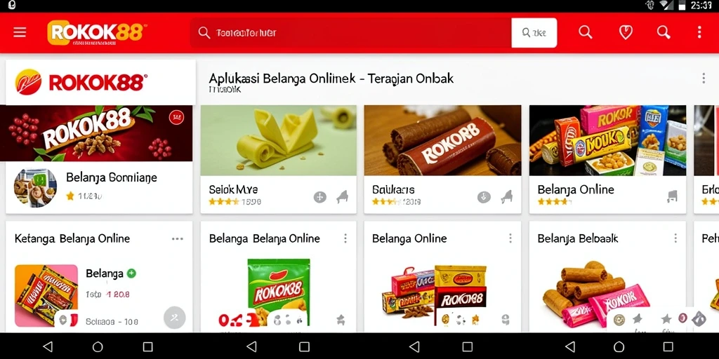 Antarmuka aplikasi ROKOK88 untuk belanja online yang mudah digunakan.