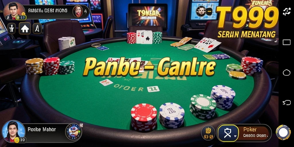 Antarmuka permainan Poker T9999 yang menarik dan interaktif.